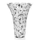 Vazo elegante luksoze në dekorime gjeometrike prej qelqi dhe argjendi - Torresi Viadurini