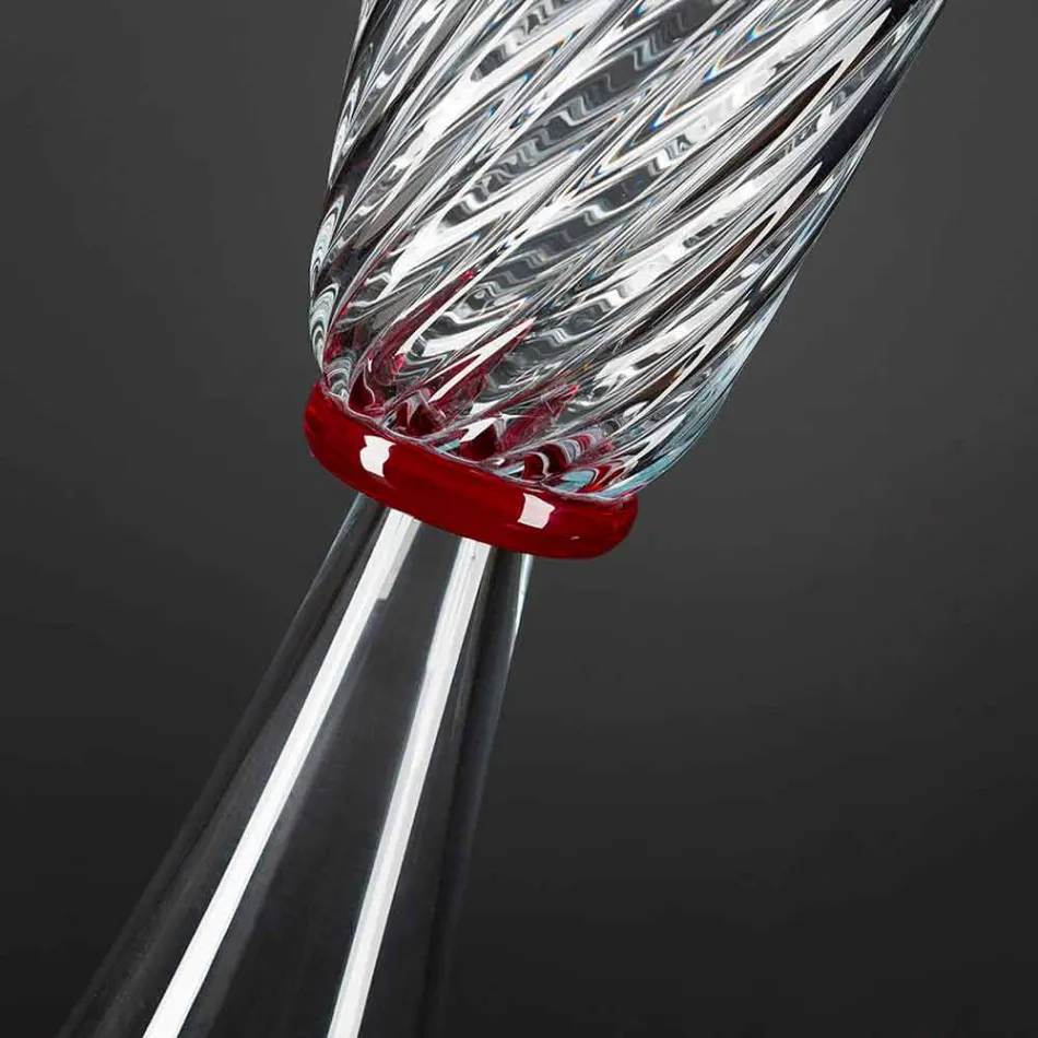 Vazo elegante e brendshme në xham me lulëzim Murano prodhuar në Itali - Inverso Viadurini