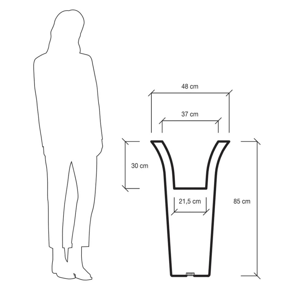 Mbjellëse e rrumbullakët e kopshtit në polietileni Prodhuar në Itali - Tremont Viadurini