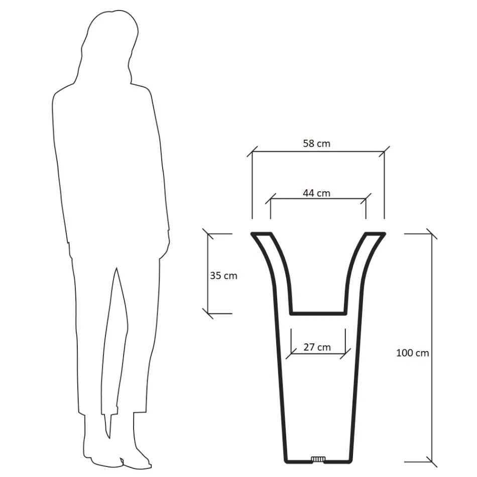 Mbjellëse e rrumbullakët e kopshtit në polietileni Prodhuar në Itali - Tremont Viadurini