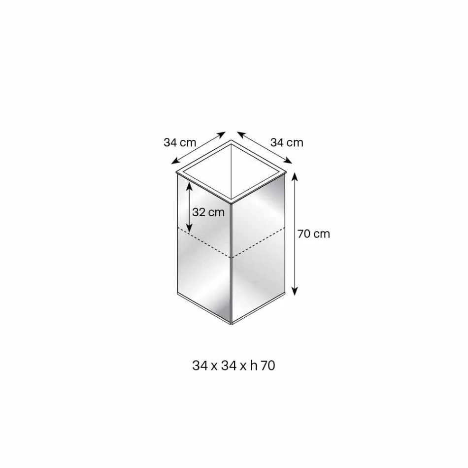 Vazo dhe strukturë e pavarur me pasqyrë gjeometrike në dru dhe çelik - Ghenna Viadurini