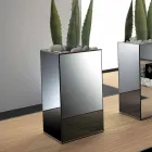 Vazo dhe strukturë e pavarur me pasqyrë gjeometrike në dru dhe çelik - Ghenna Viadurini