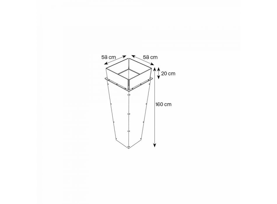 Vazo e pavarur në xham dhe panele të këmbyeshëm 3 Dimensionet - Ghenna Viadurini