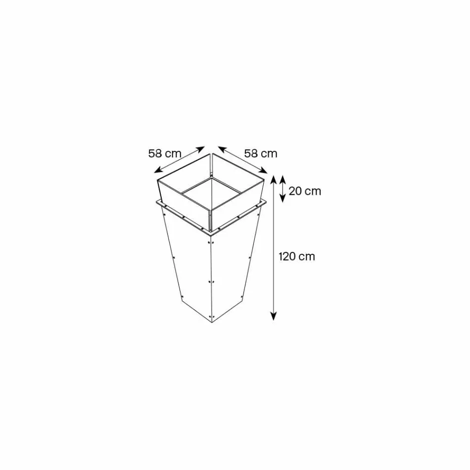 Vazo e pavarur në xham dhe panele të këmbyeshëm 3 Dimensionet - Ghenna Viadurini
