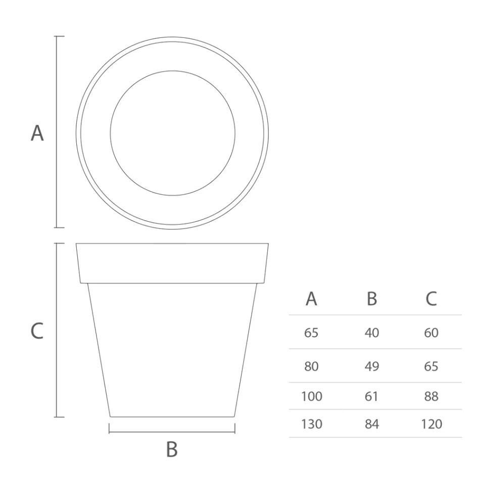 Vazo e madhe e jashtme në polietileni 4 përmasash Prodhuar në Itali - Emporium Viadurini