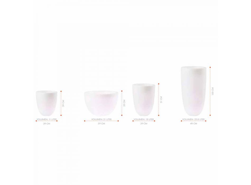 Vazo e ndriçuar Plastike me ngjyra të jashtme dhe të brendshme me dizajn modern - Svasostar Viadurini