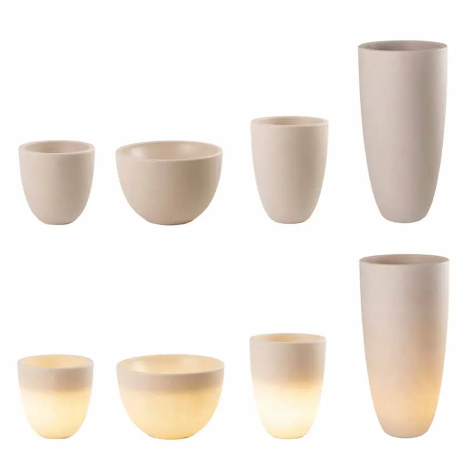 Vazo e ndriçuar Plastike me ngjyra të jashtme dhe të brendshme me dizajn modern - Svasostar Viadurini