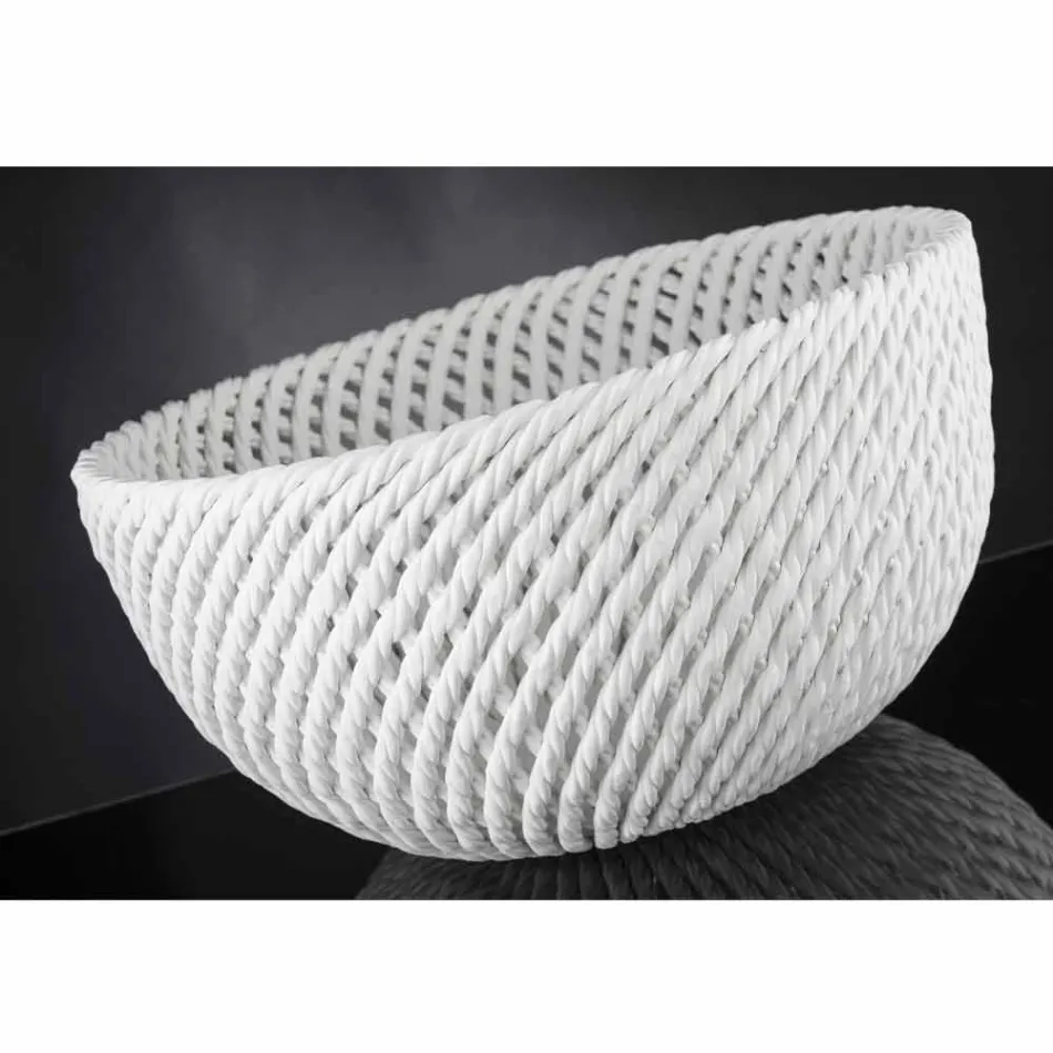 Vazo qeramike e punuar me dorë me Pëlhura të endura Prodhuar në Itali - Napoleon Viadurini