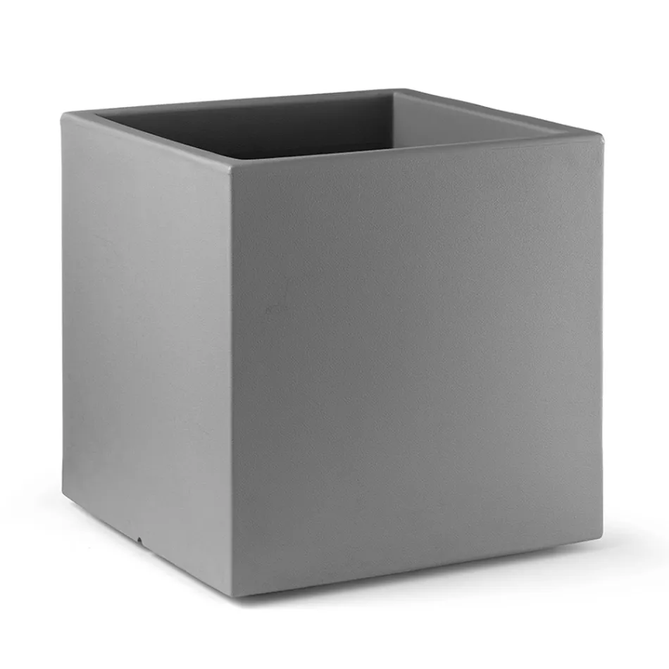 Vazo me ngjyrë polietileni në formë kubike e prodhuar në Itali - Tonello Viadurini