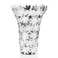 Vazo prej qelqi dhe metali të argjendtë me dekor lulesh luksoze - Terraceo