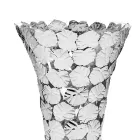 Vazo prej qelqi dhe metali të argjendtë me dekor gjeometrik luksoz - Chirico Viadurini