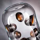 Vazo qelqi në lulëzim Murano me detaje me ngjyra Prodhuar në Itali - Trapani Viadurini