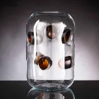 Vazo qelqi në lulëzim Murano me detaje me ngjyra Prodhuar në Itali - Trapani Viadurini