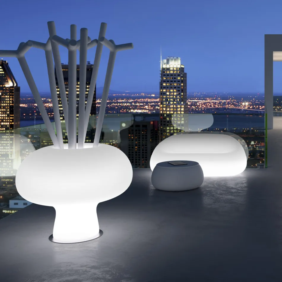 Vazo ndriçuese në natyrë në polietileni me dritë LED të prodhuar në Itali - Boba Viadurini