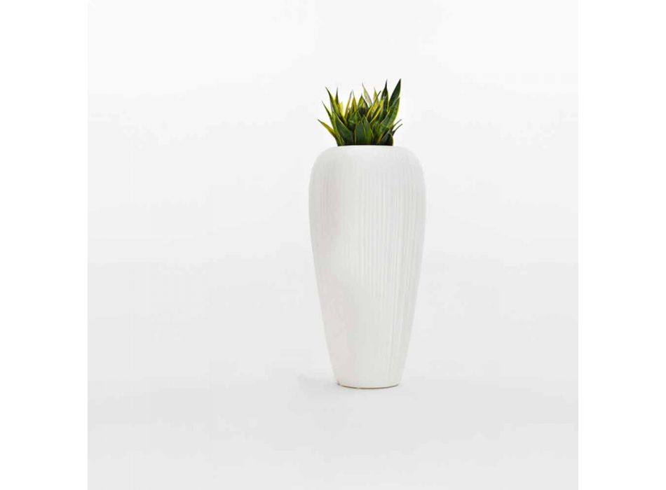 Vazo e ndritshme në natyrë në polietileni me dizajn modern - Lëkura nga Myyour Viadurini