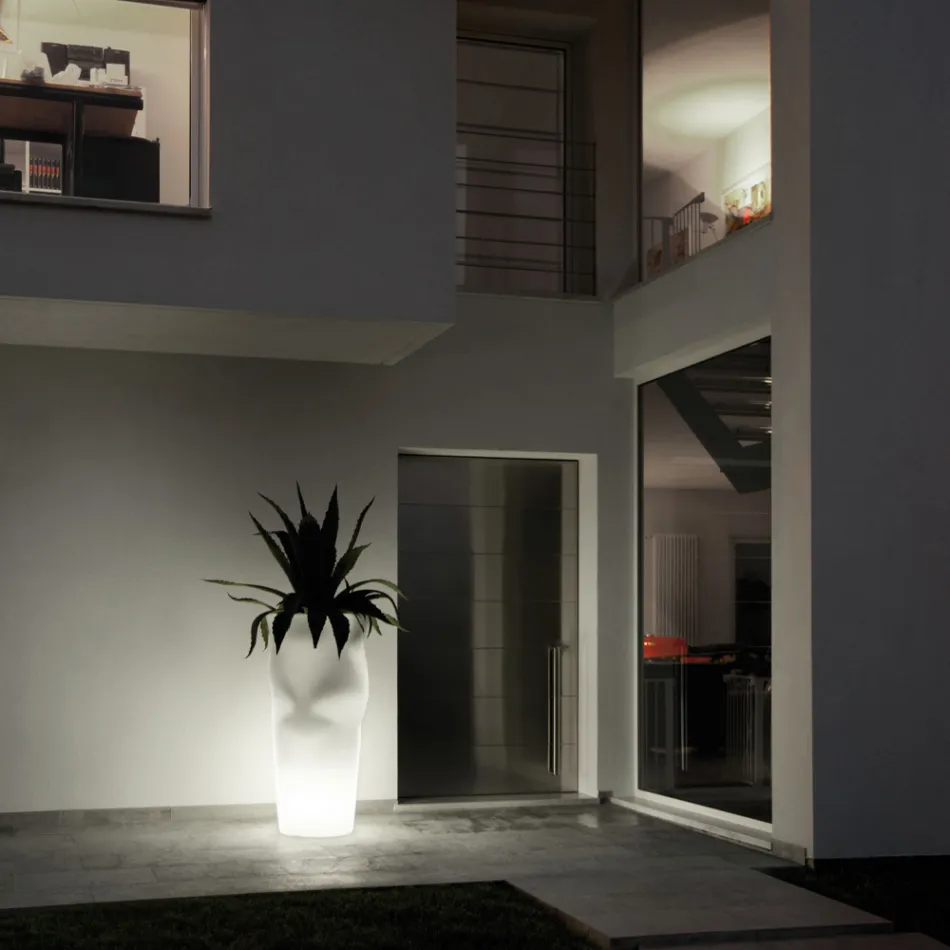 Vazo e ndritshme në natyrë në polietileni të errët Made in Italy - Krenare Viadurini