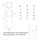 Vazo e gjatë shtëpie në polietileni të bardhë Prodhuar në Itali - Devid Viadurini