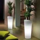 Vazo e gjatë shtëpie në polietileni të bardhë Prodhuar në Itali - Devid Viadurini