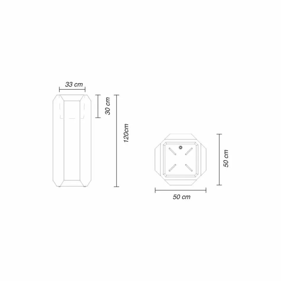 Vazo me shkëlqim në plastikë për ambiente të jashtme ose të brendshme, 3 dimensione - Gem nga Myyour Viadurini