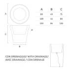 Vazo ndritëse për ambiente të jashtme në polietileni të bardhë Prodhuar në Itali - Taralla Viadurini