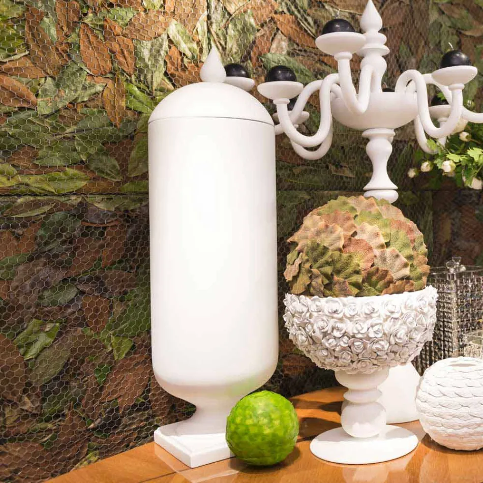 Vazo e bardhë qeramike e punuar me dorë prodhuar në Itali - Chantal Viadurini