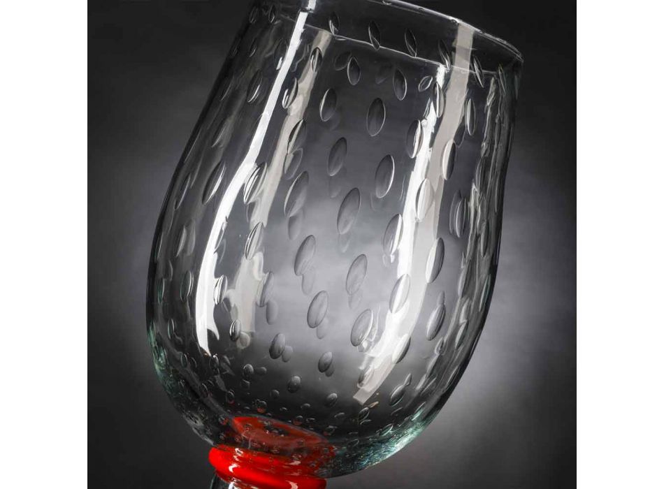 Vazo qelqi Murano në lulëzim Transparente Moderne prodhuar në Itali - Copernicus Viadurini
