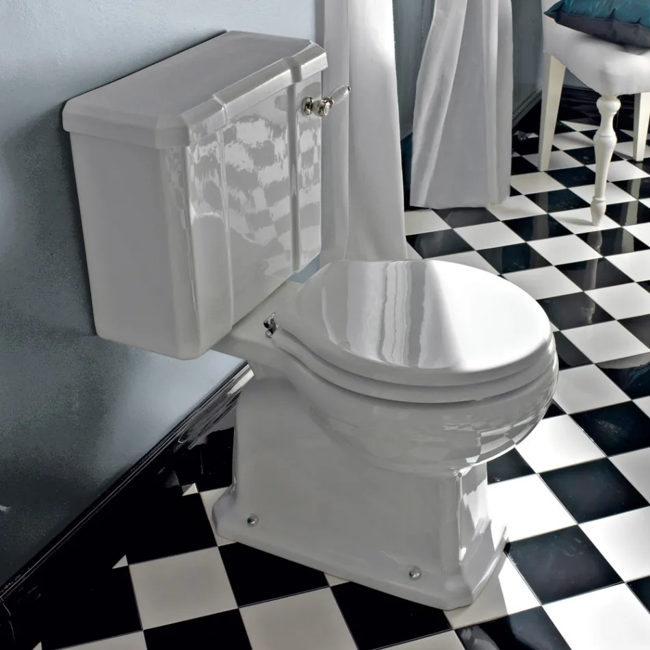 Vazë Klasike Monoblock Veshje në Qeramikë të Bardhë e bërë në Itali - Marwa Viadurini