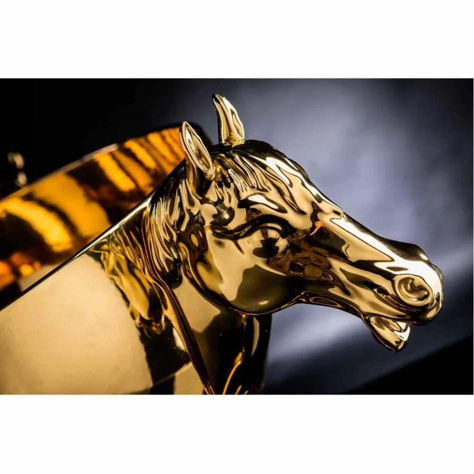 Vazo dekorative shtëpie në qeramikë të bardhë ose ari 24k prodhuar në Itali - Xhaka Viadurini