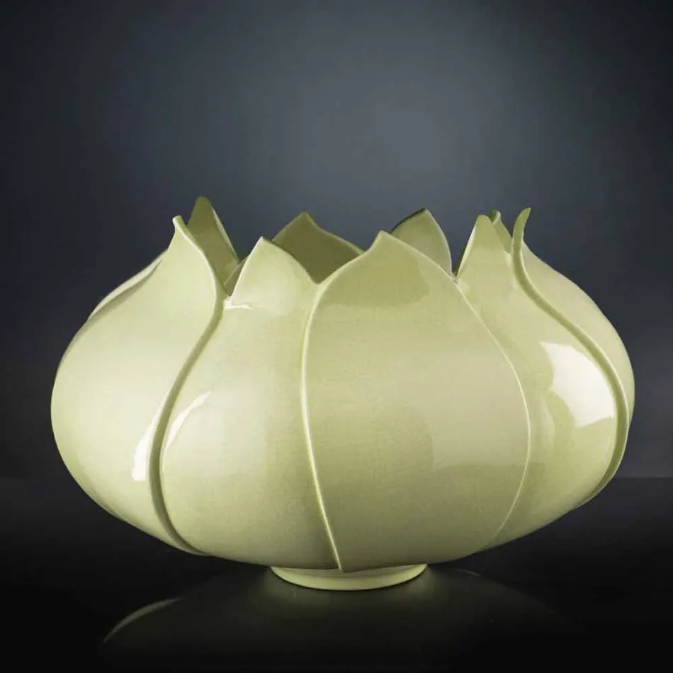 Vazo Moderne Zbukuruese në Qeramikë me Ngjyrë të punuar me dorë në Itali - Oniks Viadurini