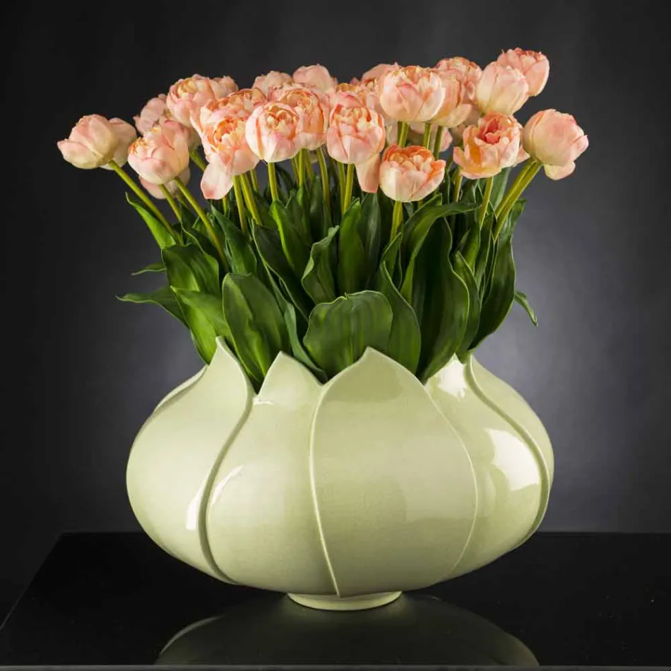 Vazo Moderne Zbukuruese në Qeramikë me Ngjyrë të punuar me dorë në Itali - Oniks Viadurini