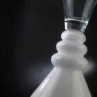 Vazo me lule të bardha dhe transparente prej xhami Prodhuar në Itali - Aramis Viadurini