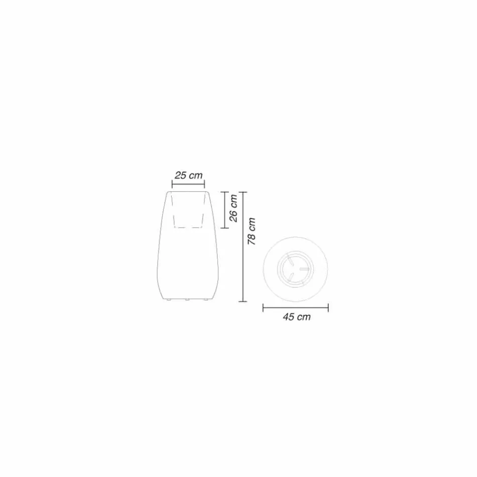 Vazo e Brendshme ose e Jashtme me Dizajn të Bardhë në tre Madhësi, 2 Copë - Pandora nga Myyour Viadurini