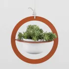 Vazo me lule të varura në çelik dhe qeramike prodhuar në Itali - Leotta Viadurini