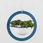 Vazo me lule të varura në çelik dhe qeramike prodhuar në Itali - Leotta Viadurini