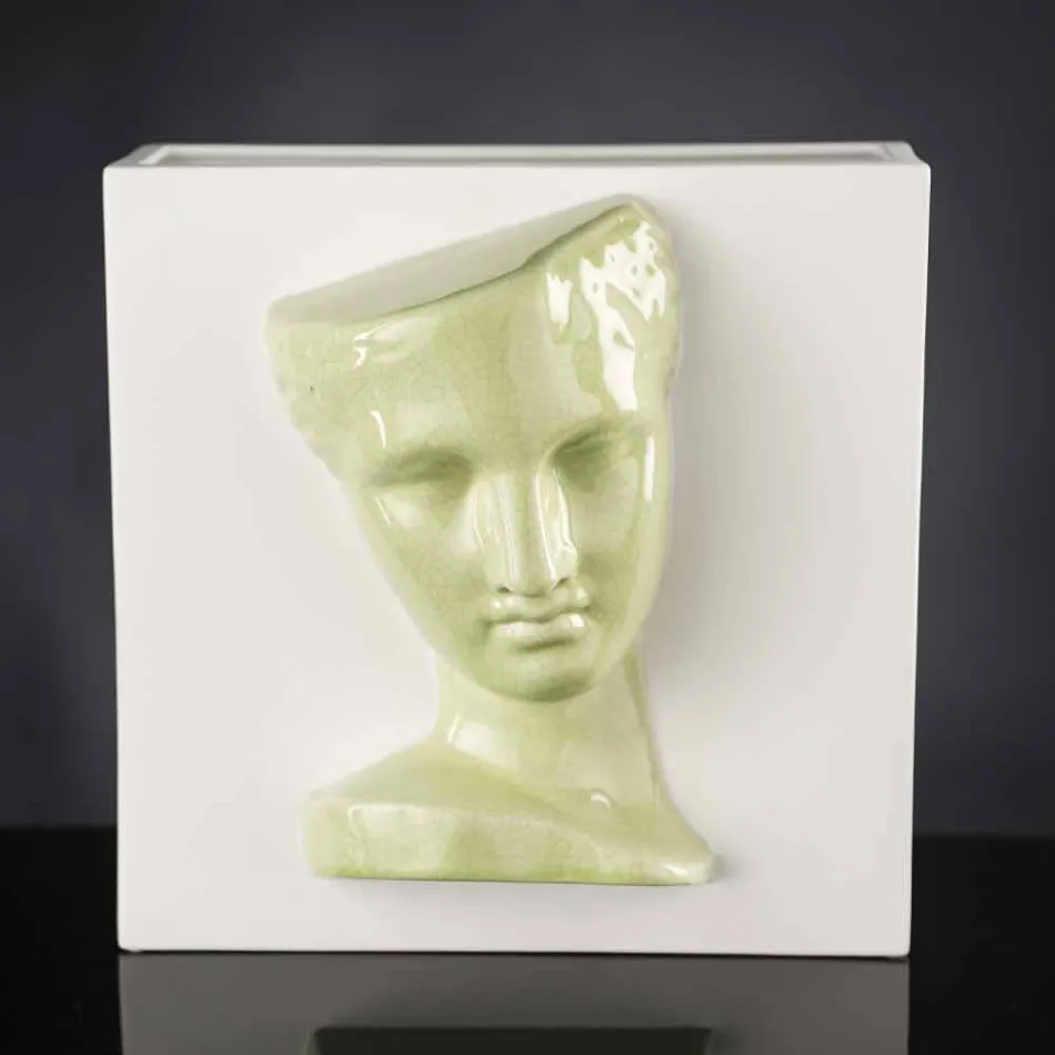 Vazo Moderne Drejtkëndëshe në Qeramikë me Ngjyra të punuar me dorë në Itali - Lucas Viadurini