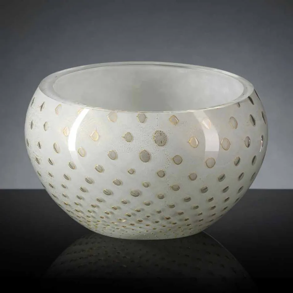 Vazo e Brendshme e Rrumbullakët në Xham me Ngjyrë Murano Prodhuar në Itali - Asper Viadurini