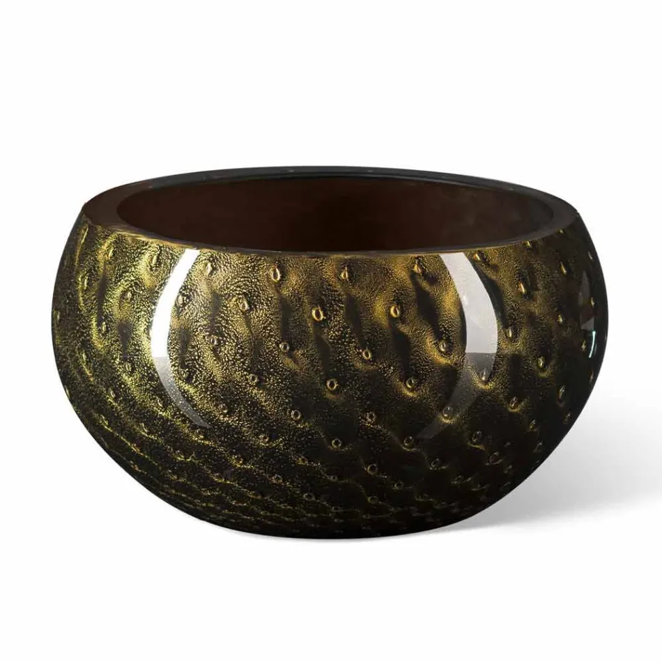 Vazo e Brendshme e Rrumbullakët në Xham me Ngjyrë Murano Prodhuar në Itali - Asper Viadurini