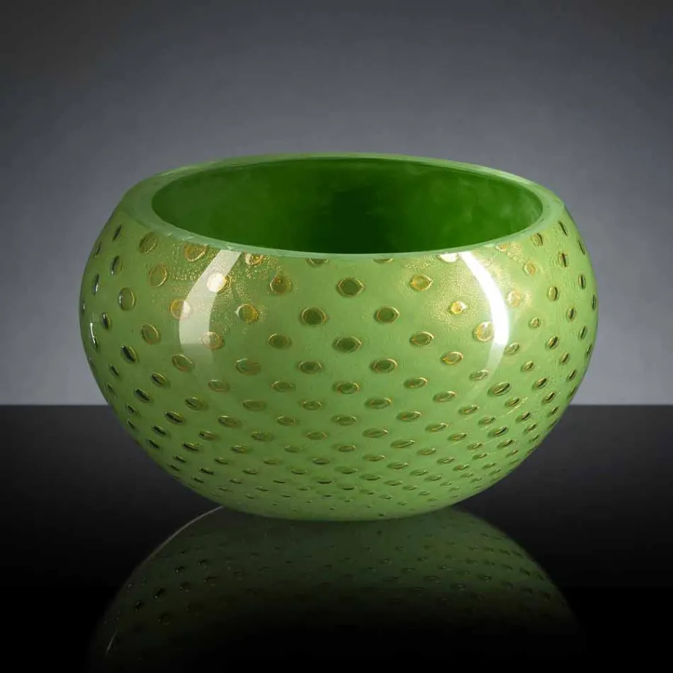 Vazo e Brendshme e Rrumbullakët në Xham me Ngjyrë Murano Prodhuar në Itali - Asper Viadurini