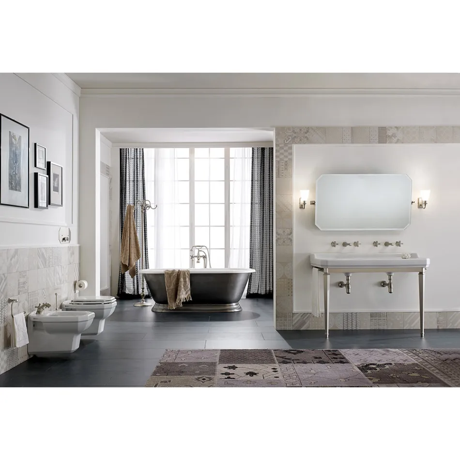 Veza e varur qeramike e bardhë në stil klasik, e bërë në Itali - Nausica Viadurini