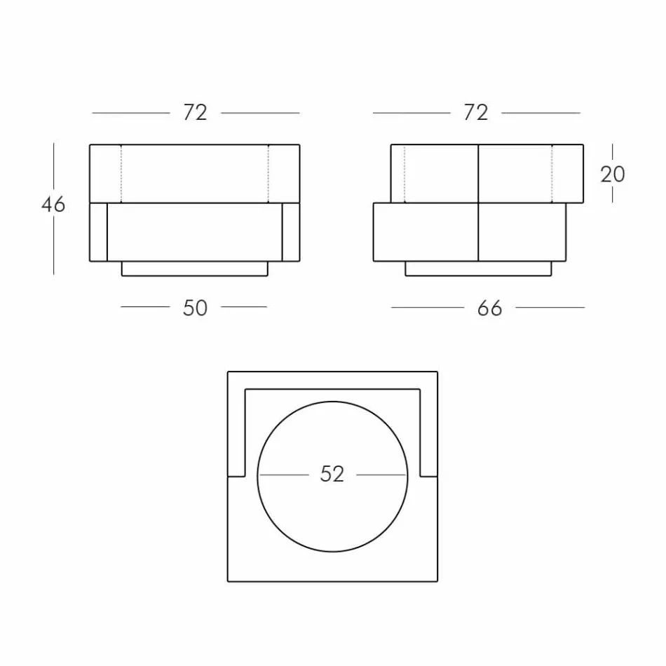 Vazo mbi rrota e zezë, e bardhë Slide Cubic Yo parregullt moderne prodhuar në Itali Viadurini