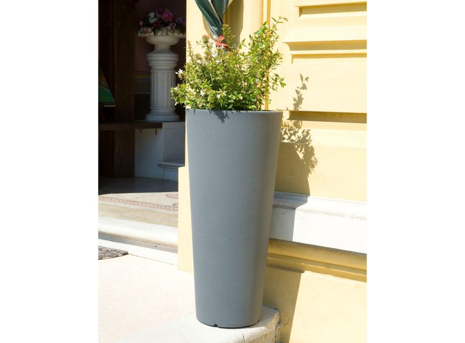 Vazo e rrumbullakët kopshti me ngjyra Fluo me dritë Prodhuar në Itali - Avanas Viadurini
