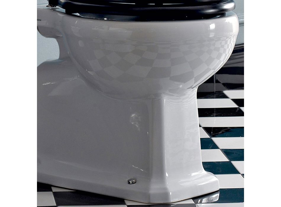 WC e montuar në dysheme me kasetë qeramike dhe e bërë në Itali Vend i zi - Marwa Viadurini
