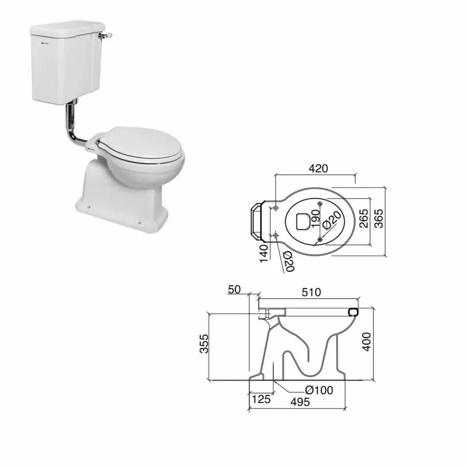 WC e montuar në dysheme me kasetë qeramike dhe e bërë në Itali Vend i zi - Marwa Viadurini