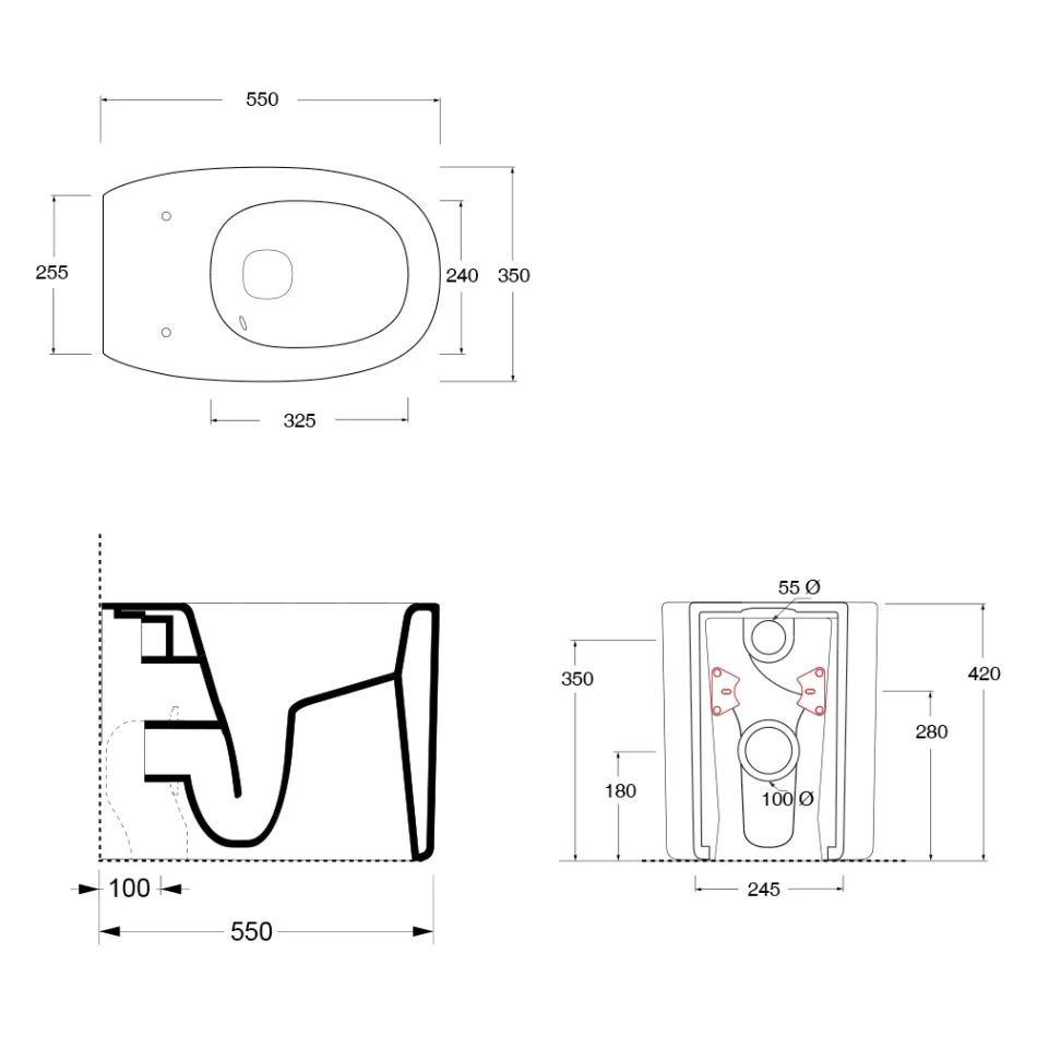 Lagë tualeti qeramike që vendoset në dysheme në ngjyra të ndryshme, e prodhuar në Itali - Girl Viadurini