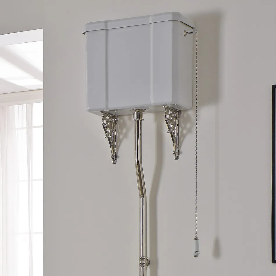 Vazo dyshemeje qeramike e bardhë me vend të zi të bërë në Itali - Nausica Viadurini