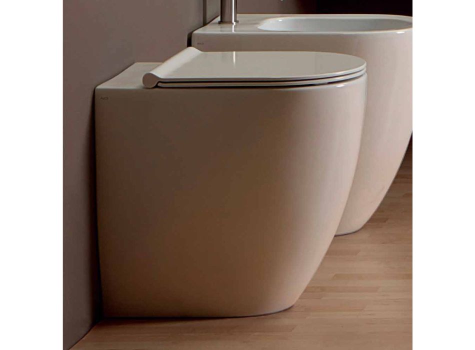 Dizajn modern tas të bardhë qeramike tualeti Shine Sheshi H50 Rimless Viadurini