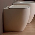 Vazo e bardhë qeramike e tualetit me dizajn modern Shine Square H50 Rimless