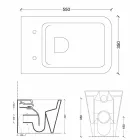 Sun Square me dizajn modern tualet tas të bardhë qeramik, i bërë në Itali Viadurini