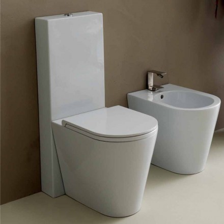 Tas moderne me tualete qeramike moderne Dielli Round 57x37 cm i bërë në Itali Viadurini
