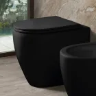 Tualet Aster me Dy Ngjyra Qeramike Mat dhe Pa Rrip me Mbajtëse me Mbyllje të Butë   Viadurini